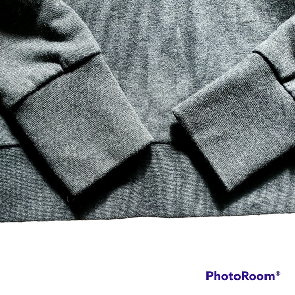 Picture Organic Pullover w/ Lace accents Grey Cowl Neck with Hoodie Size Medium - Picture 9 of 9